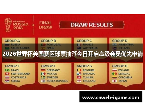 2026世界杯美国赛区球票抽签今日开启高级会员优先申请 2026世界杯美国赛区球票抽签今日开启高级会员优先申请